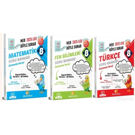 2026 Sinan Kuzucu 8. Sınıf LGS Matemnatik Fen Türkçe Set - 3 Kitap