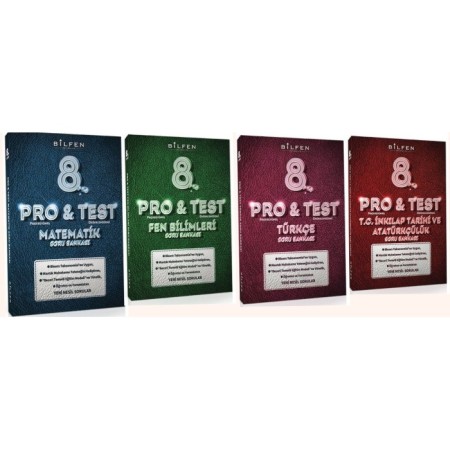 Bilfen ProTest 8. Sınıf LGS Tüm Dersler |  Matematik Fen Türkçe İnkılap Tarihi Soru Bankası