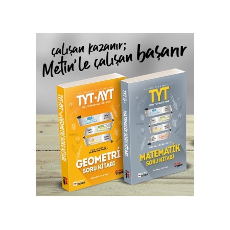 Metin Yayınları TYT Matematik Soru Bankası + TYT AYT Geometri Soru Bankası | 2026