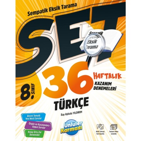 8. Sınıf LGS Türkçe 36 Haftalık Kazanım Denemeleri Ünlüler Karması 2025