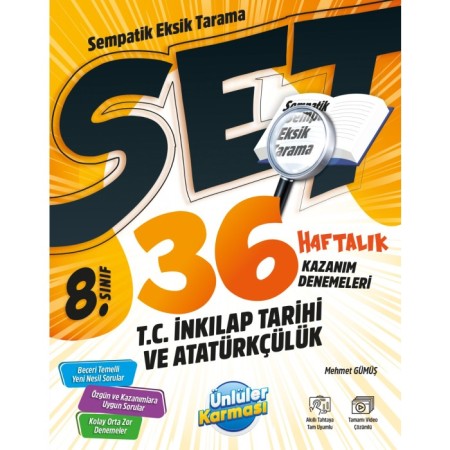 8. sınıf LGS İnkılap Tarihi ve Atatürkçülük 36 Haftalık Kazanım Denemeleri