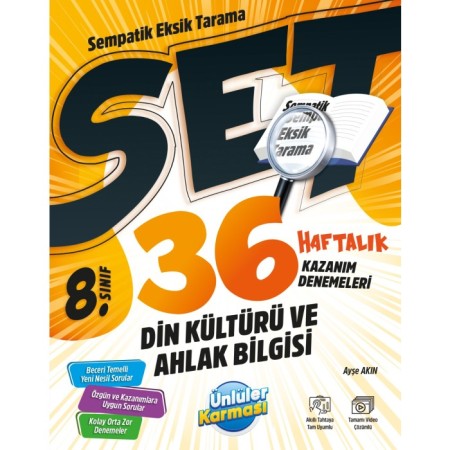 8. sınıf LGS Din Kültürü ve Ahlak Bilgisi 36 Haftalık Kazanım Denemeleri