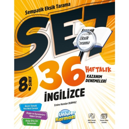 8. Sınıf LGS İngilizce 36 Haftalık Kazanım Denemeleri