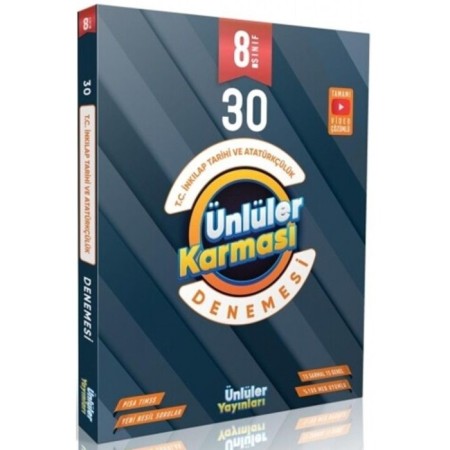 Ünlüler Karması 8. Sınıf LGS İnkılap Tarihi ve Atatürkçülük 30 Deneme
