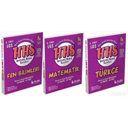 8. SINIF LGS TÜRKÇE MATEMATİK FEN HAFTALIK HASAT SORU BANKALARI (HHS) SETİ | MUBA YAYINLARI
