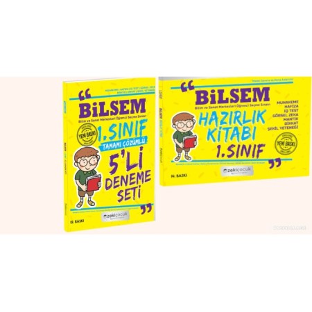 1. Sınıf Bilsem Hazırlık Kitabı ve Tamamı Çözümlü 5'li Deneme Seti