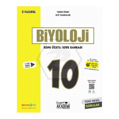10. Sınıf BİYOLOJİ - Konu Özetli Soru Bankası - 2 Fasikül ÜÇGEN AKADEMİ