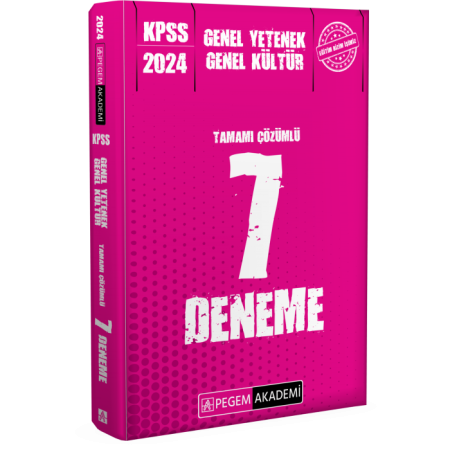 PEGEM Akademi KPSS GY - GK Tamamı Çözümlü 7 li Deneme