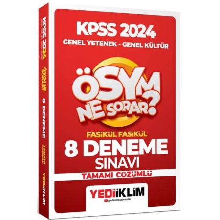 Yediiklim Yayınları 2024 Kpss Ösym Ne Sorar Genel Yetenek Genel Kültür Tamamı Çözümlü 8 Fasikül Deneme