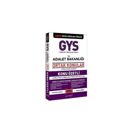 Yargı Yayınları GYS T.C. Adalet Bakanlığı Ortak Konular Konu Özetli Açıklamalı Görevde Yükselme