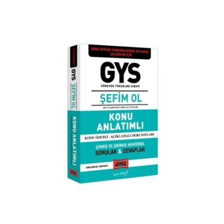 GYS Kamu İdari Teşebbüslerinde KİT Çalışanları İçin ŞEFİM OL Konu Anlatımlı