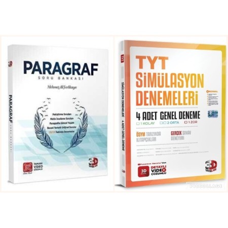 TYT 4 lü Simülasyon Genel Deneme + TYT Paragraf Soru Bankası 3D Yayınları 