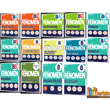 FENOMEN 8. SINIF LGS Tüm Dersler Soru Bankası Seti | 14 Kitap