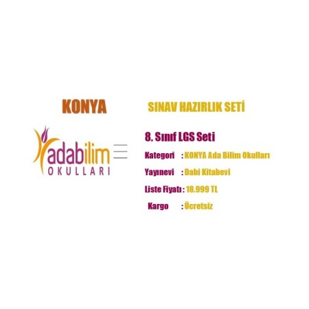 KONYA ADABİLİM OKULLARI 8. SINIF LGS KİTAP SETİ