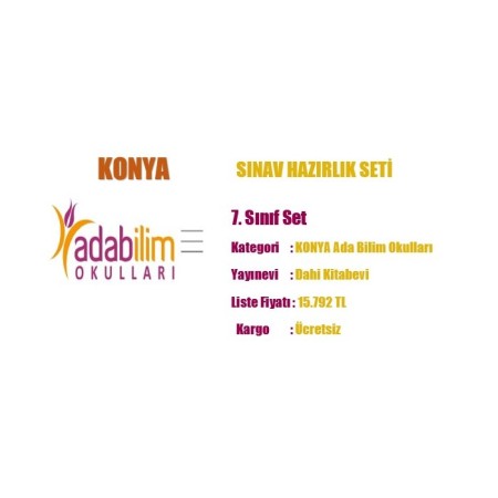KONYA ADABİLİM OKULLARI 7. SINIF KİTAP SETİ