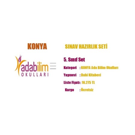 KONYA ADABİLİM OKULLARI 5. SINIF KİTAP SETİ