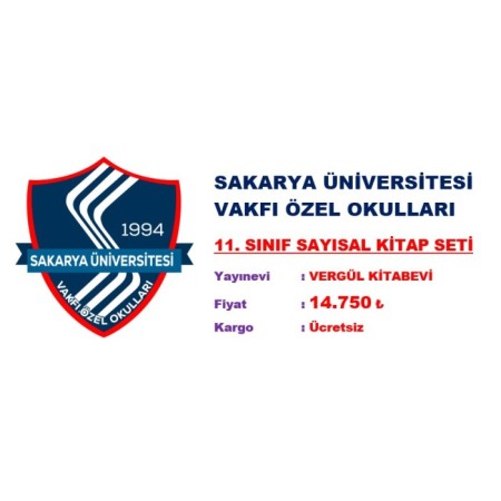 Sakarya Üniversitesi Vakfı Özel Okulları 11. Sınıf Sayısal Kitap Seti