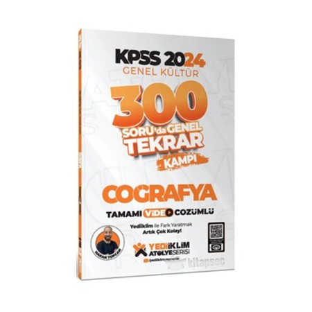Yediiklim Yayınları 2024 KPSS Genel Kültür Coğrafya 300 Soruda Tamamı Video Çözümlü Genel Tekrar Kampı