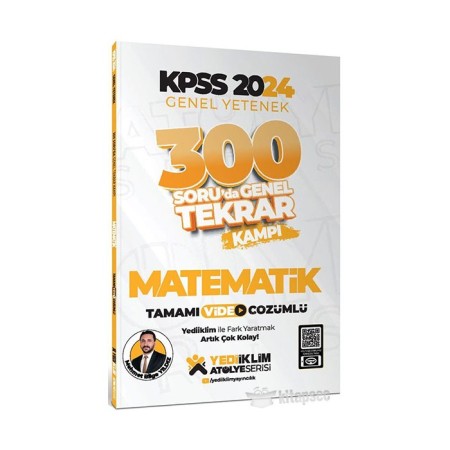 Yediiklim Yayınları 2024 KPSS Genel Yetenek Matematik 300 Soruda Tamamı Video Çözümlü Genel Tekrar Kampı
