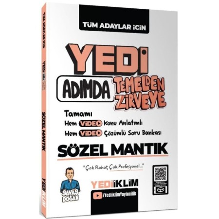 Yediiklim Yayınları Yedi Adımda Temelden Zirveye Sözel Mantık Video Konu Anlatımlı Video Çözümlü Soru Bankası