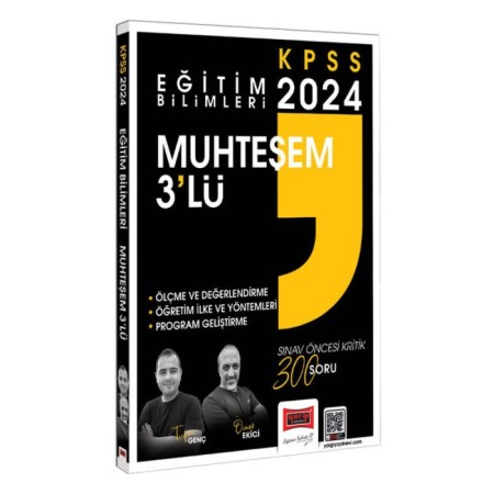 Yargı Yayınları 2024 Eğitim Bilimleri Muhteşem 3lü Ölçme ve Değerlendirme - Öğretim İlke ve Yöntemleri - Program Geliştirme Çözü