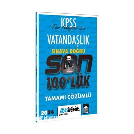Hocawebde Yayınları Kpss 2024 Vatandaşlık Son 100 lük Tamamı Çözümlü Sorular