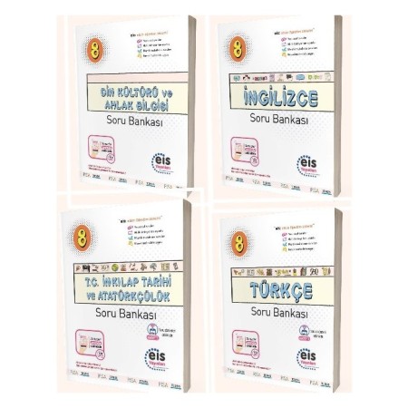 EİS Yayınları LGS 8. Sınıf Sözel Tüm Dersler Soru Bankası / 4 Kitap
