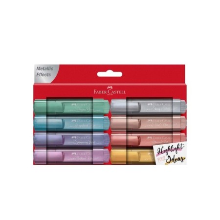 Faber Castell 1546 Fosforlu Kalem 8 Li Takım Metalik Renkler