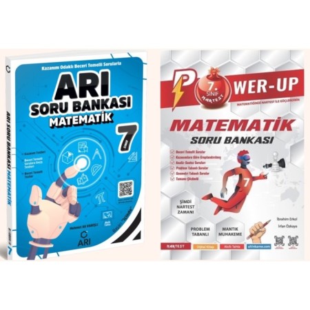 7. Sınıf Nartest Power Up Matematik | Arı 7. Sınıf Matematik Soru Bankaları / Set 2 Kitap