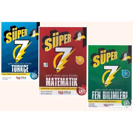 Süper 7. Sınıf Matematik Fen Tükçe Soru Bankası / Set 3 Kitap