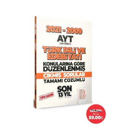 2009-2021 AYT Türk Dili ve Edebiyatı Son 13 Yıl Tıpkı Basım