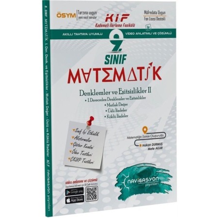 9. Sınıf Matematik Denklem ve Eşitsizlikler-2 Kademeli İlerleme Fasikülü
