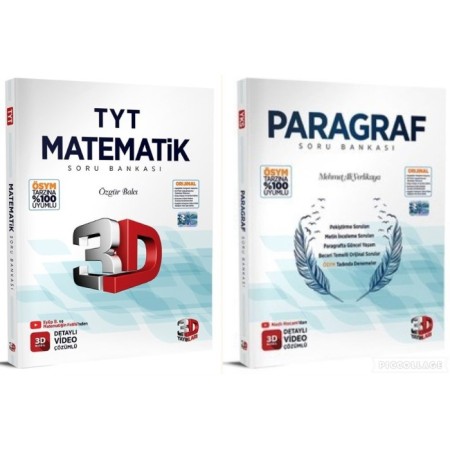 TYT Matematik Soru Bankası + TYT Paragraf Soru Bankası | 3D Yayınları